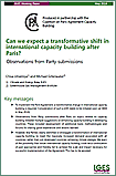 「Can We Expect a Transformative Shift in International Capacity Building after Paris?: Observations from Party Submissions」