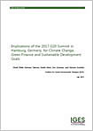 Briefing Note
Implications of the 2017 G20 Summit in Hamburg, Germany, for Climate Change, Green Finance and Sustainable Development Goals