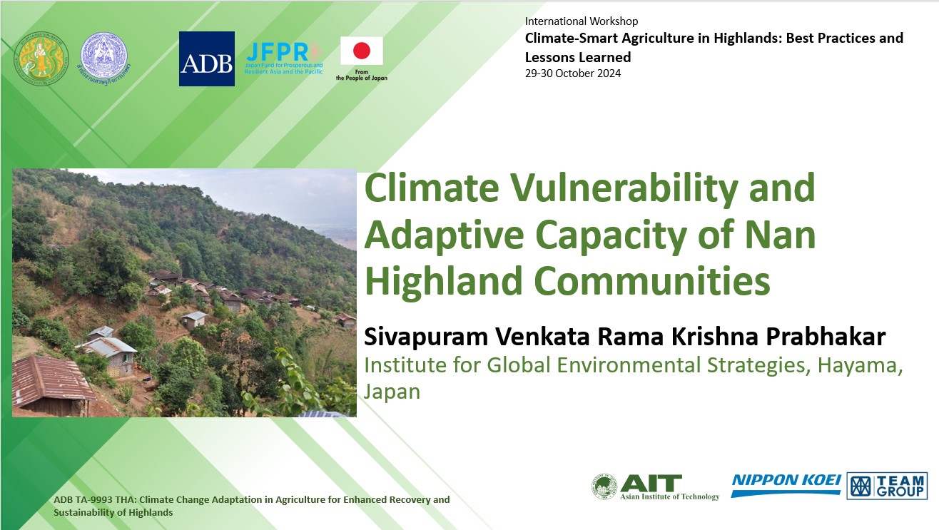 Climate Vulnerability and Adaptive Capacity of Nan Highland Communities