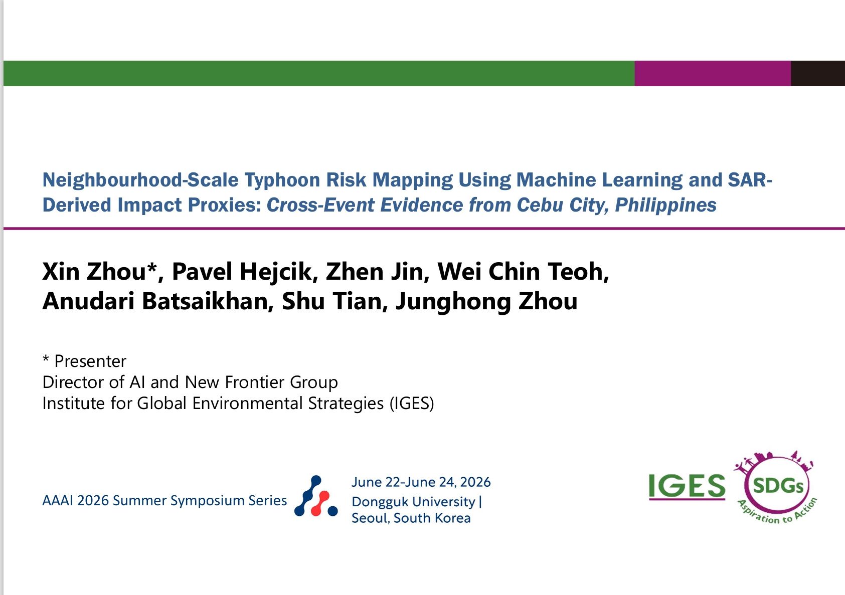 2026_Summer_Symposium_AAAI_Typhoon_Risk_Mapping_Machine Learning