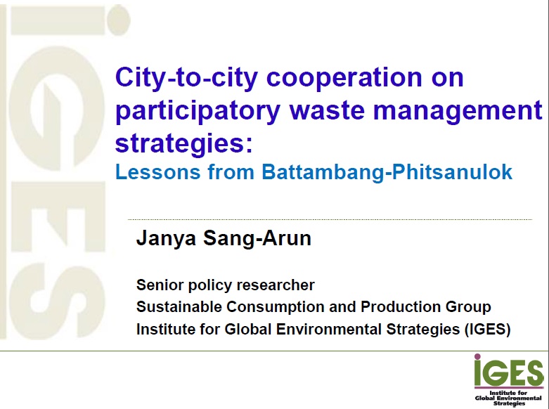 City-to-city cooperation on participatory waste management strategies:  Lessons from Battambang-Phitsanulok