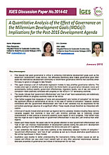 A Quantitative Analysis of the Effect of Governance on the Millennium Development Goals (MDGs): Implications for the Post-2015 Development Agenda