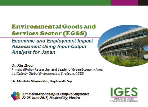 Environmental Goods and Services Sector (EGSS): Economic and Employment Impact Assessment Using Input-Output Analysis for Japan