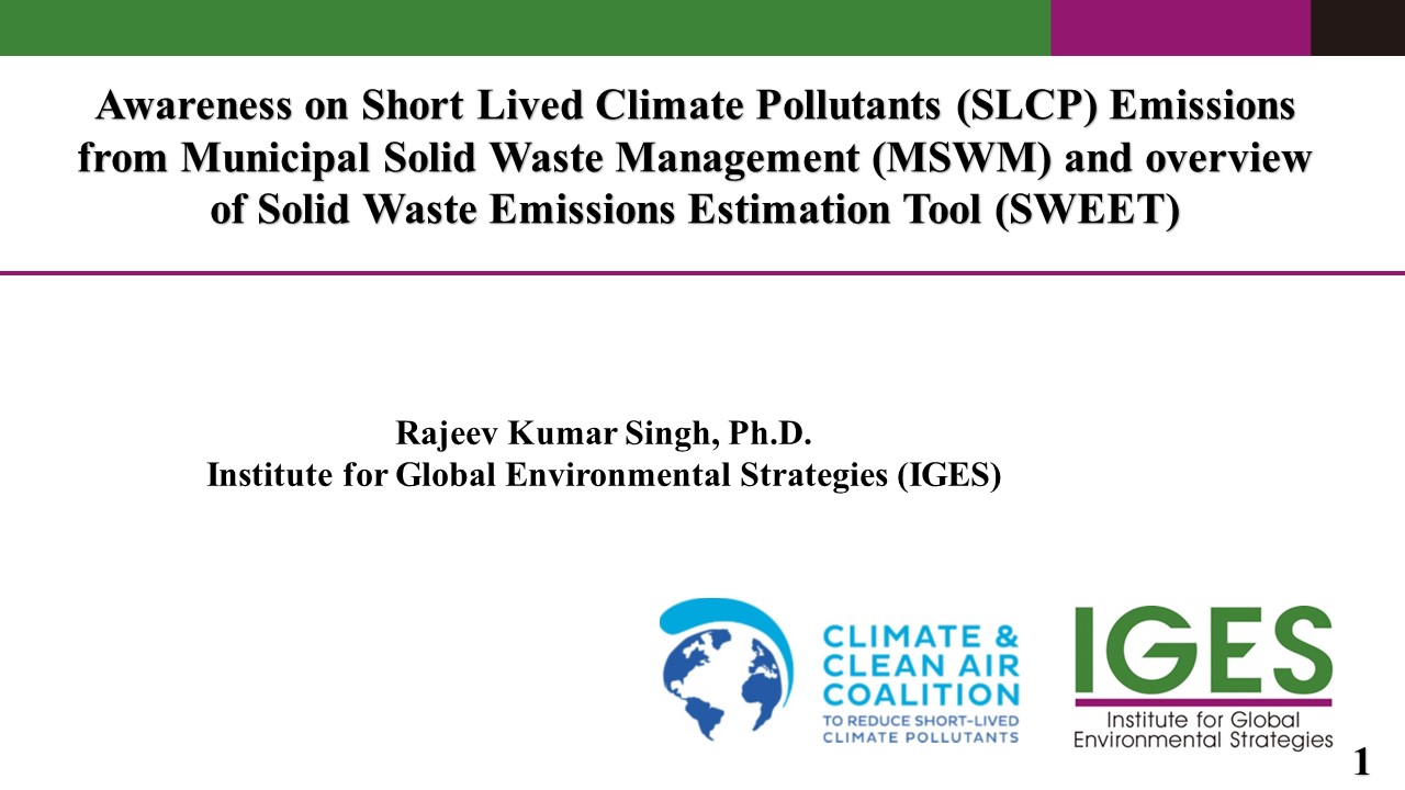 CCAC-IGES Pre-workshop on SLCP