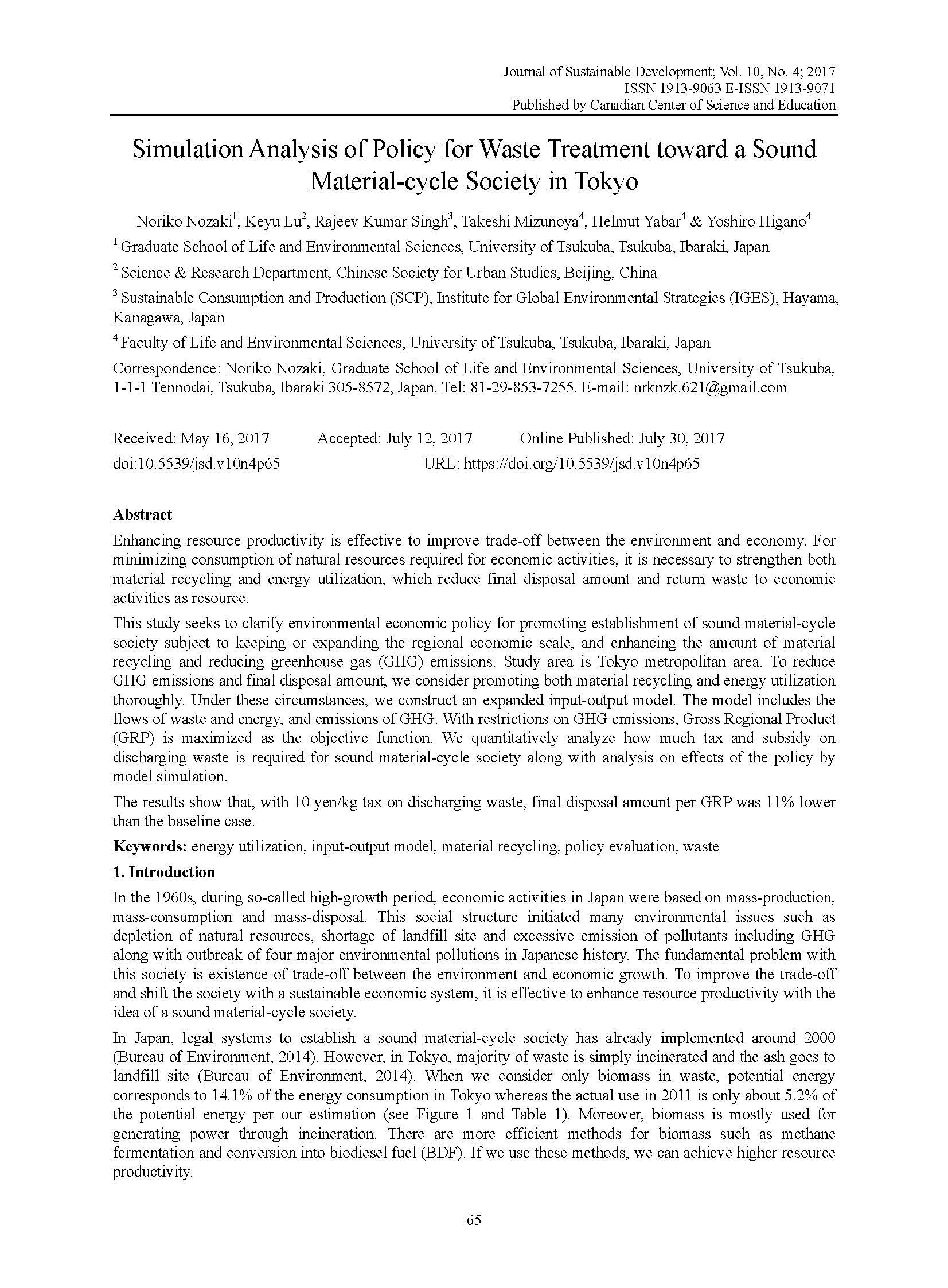 Policy for Waste Treatment toward a Sound Material-cycle