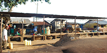 Fish Market at Masese landing site on L.Victoria. Decline in native fishery has left traders idle in fish markets.