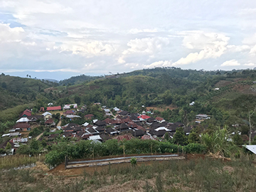 Landscape of settlement and farming area in Pagar Alam
