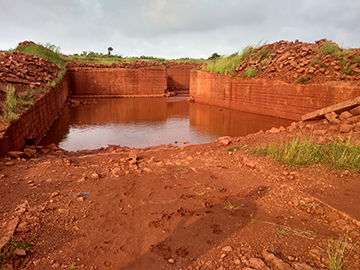 A quarry site in the laterite hill