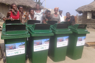 community members happy about receipt of waste bins