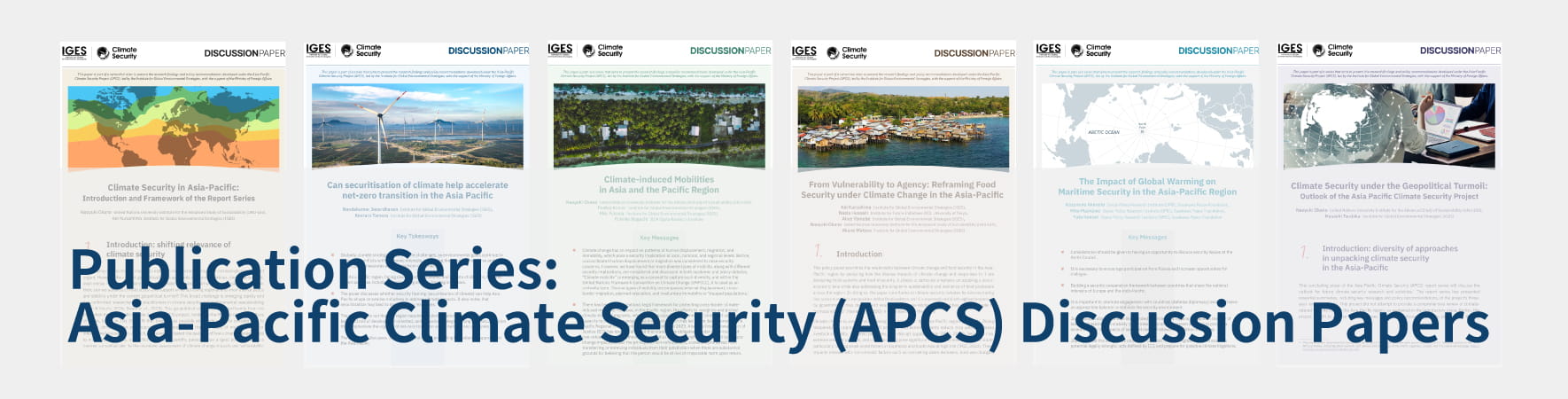 Publication Series: Asia-Pacific Climate Security (APCS) Discussion Papers