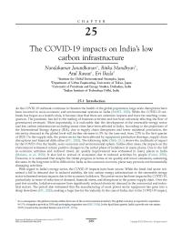 The COVID-19 impacts on India’s low carbon infrastructure