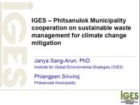 IGES – Phitsanulok Municipality cooperation on sustainable waste management for climate change mitigation