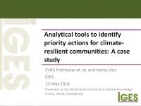 Analytical tools to identify priority actions for climate-resilient communities: A case study
