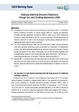 Realising Additional Emissions Reductions  through the Joint Crediting Mechanism (JCM)