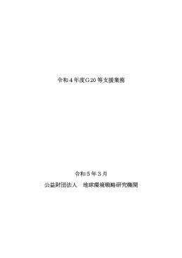 令和４年度Ｇ20等支援業務報告書