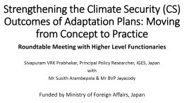 Climate security adaptation planning Sri Lanka
