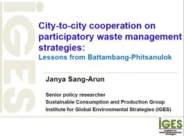 City-to-city cooperation on participatory waste management strategies:  Lessons from Battambang-Phitsanulok