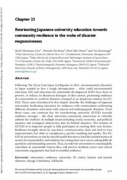 Reorienting Japanese university education towards community resilience in the wake of disaster responsiveness cover image
