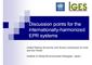 Discussion points for the internationally-harmonized EPR systems
