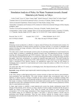Policy for Waste Treatment toward a Sound Material-cycle Policy for Waste Treatment toward a Sound Material-cycle