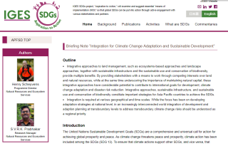 Integration for Climate Change Adaptation and Sustainable Development